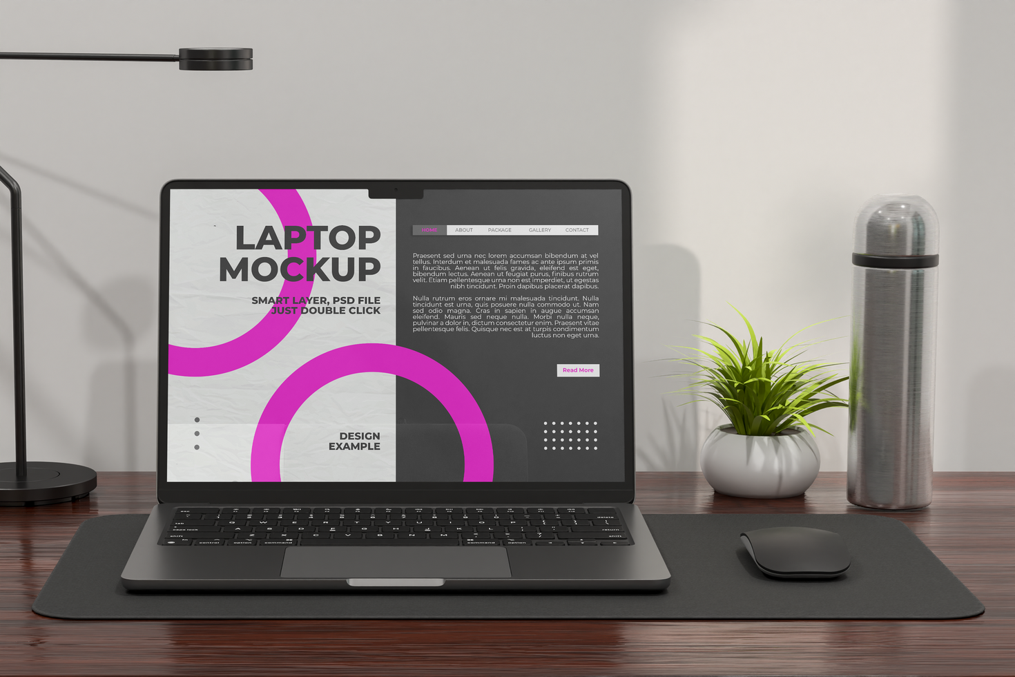 Laptop Display Design Mockup psd