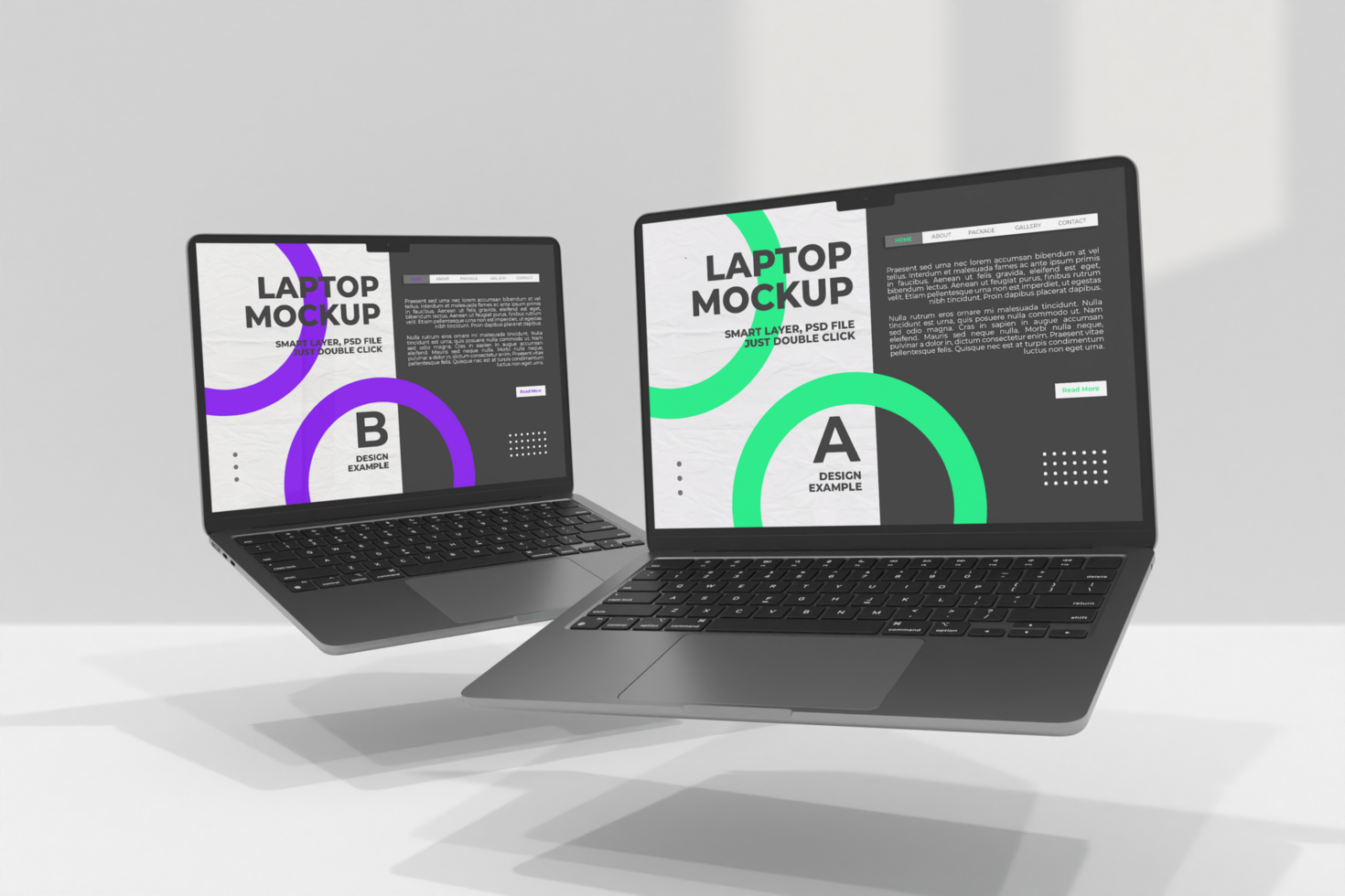 Laptop Display Design Mockup psd