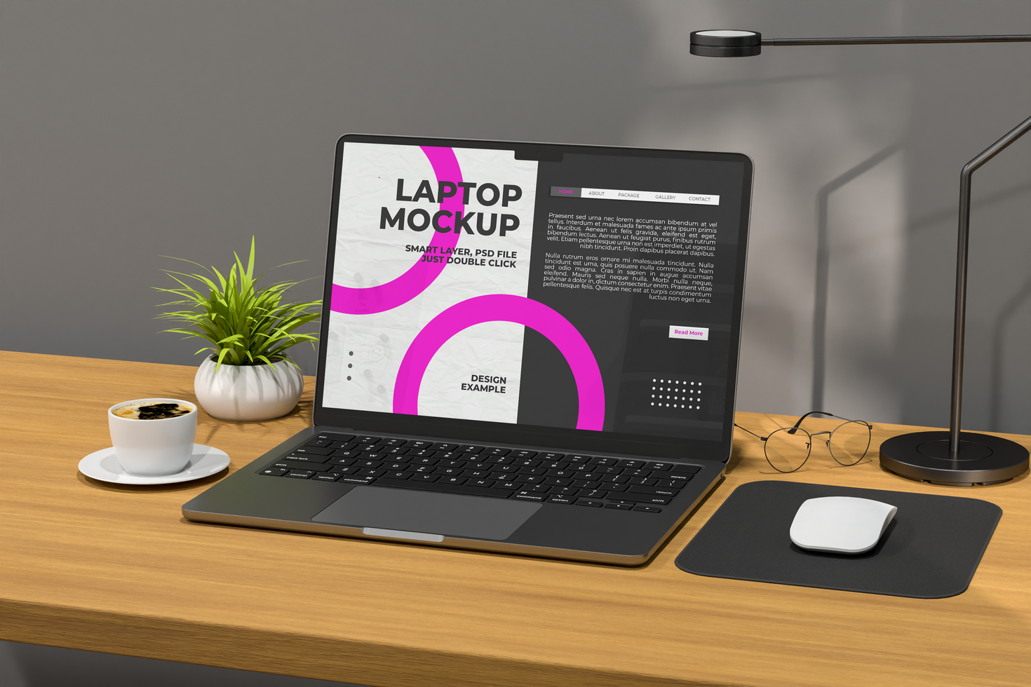 Laptop Display Design Mockup psd