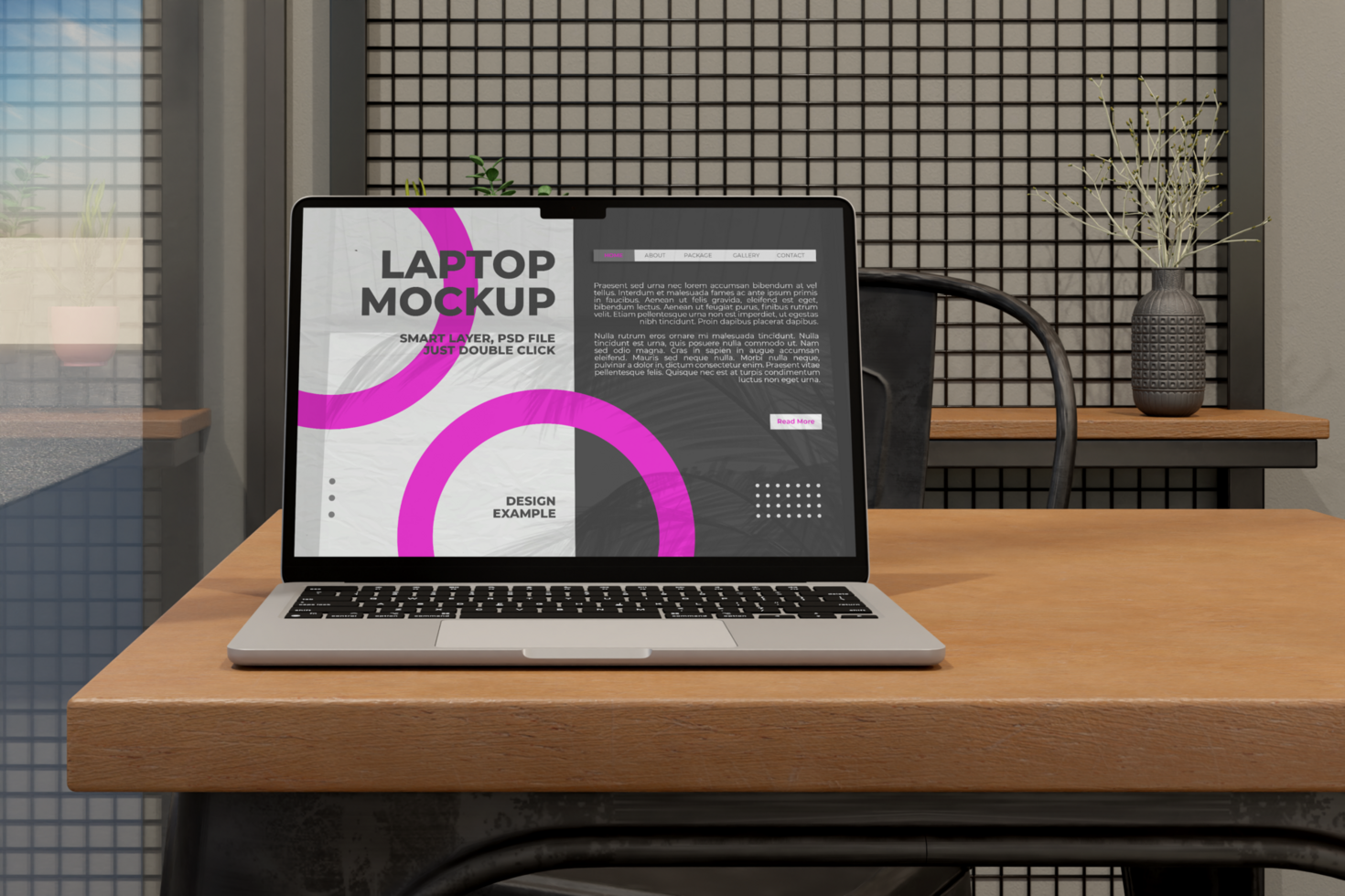 Laptop Display Design Mockup psd