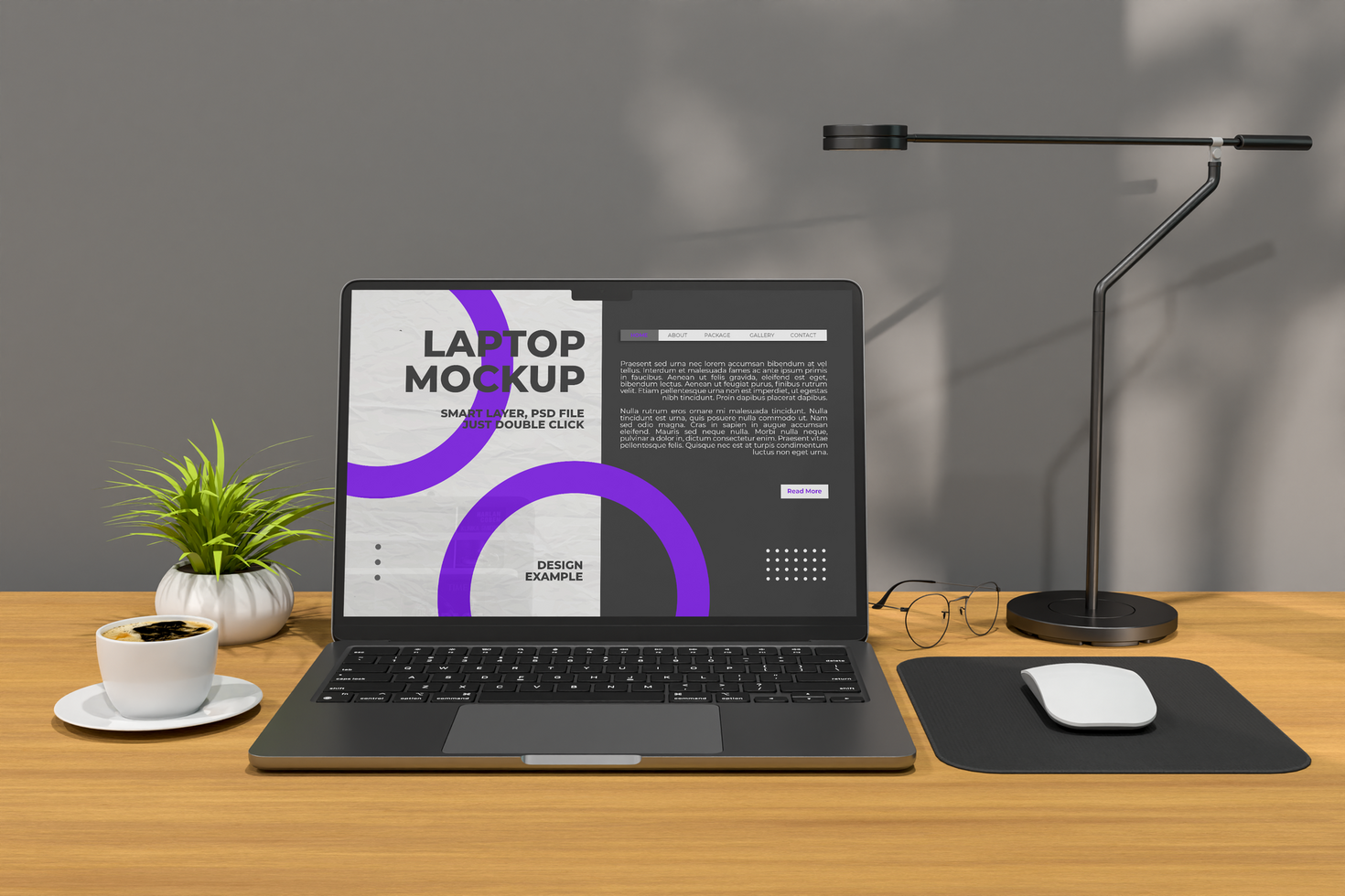 Laptop Display Design Mockup psd