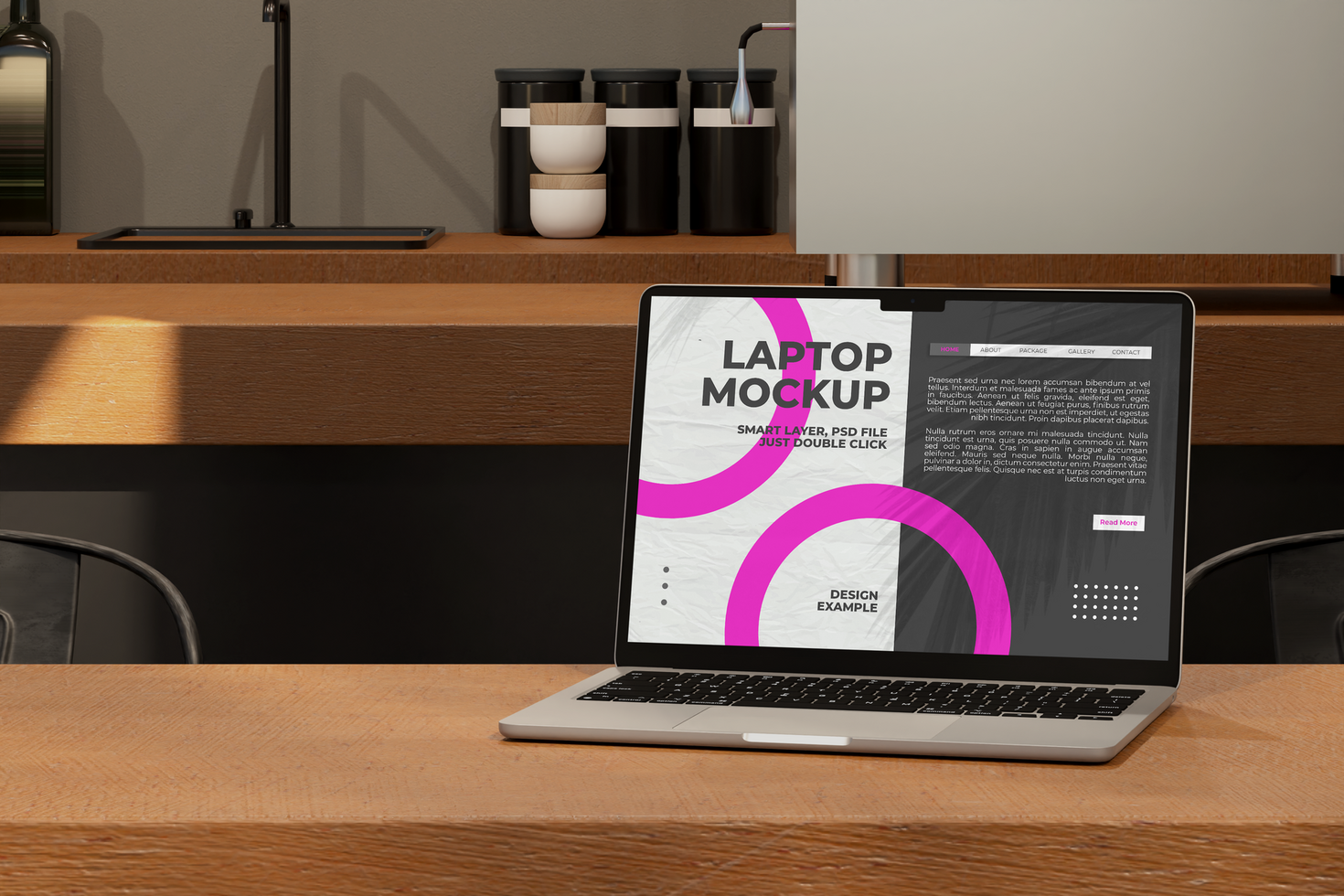 Laptop Display Design Mockup psd