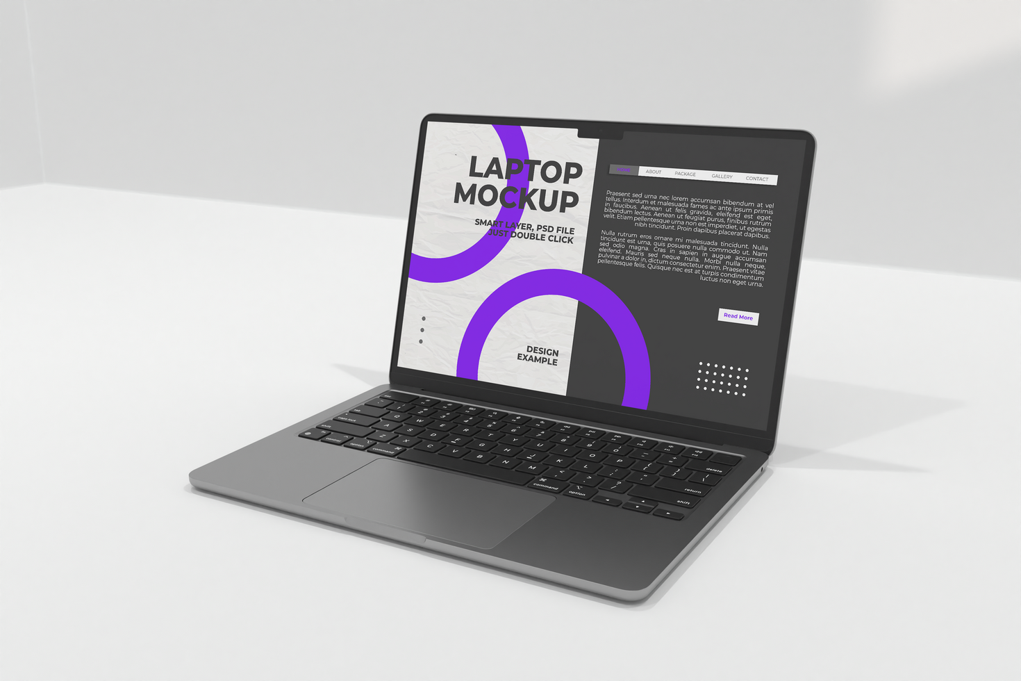 Laptop Display Design Mockup psd