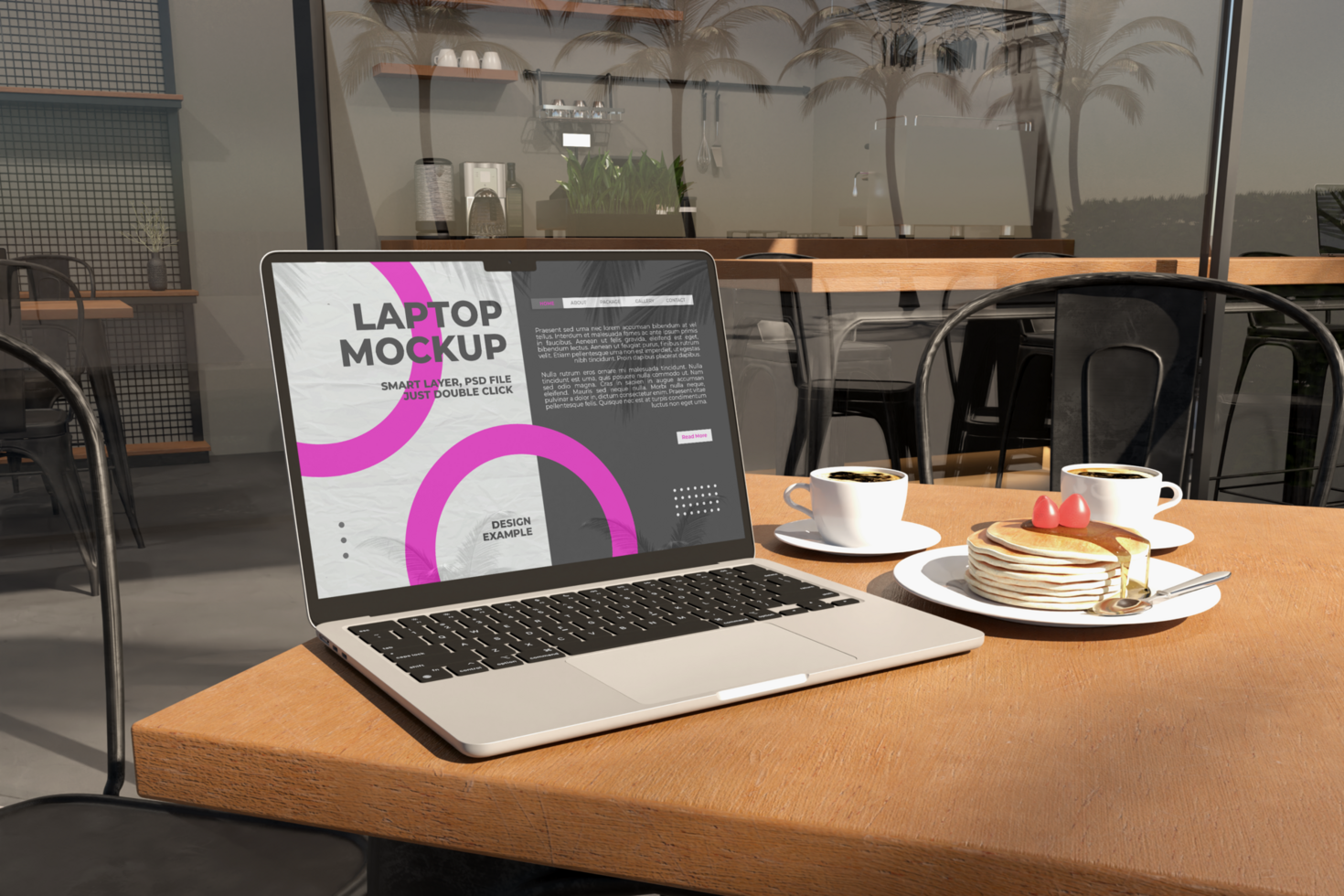 Laptop Display Design Mockup psd