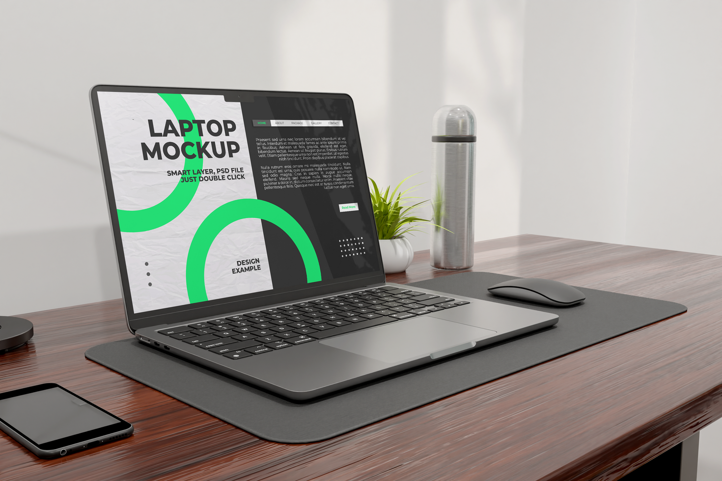 Laptop Display Design Mockup psd
