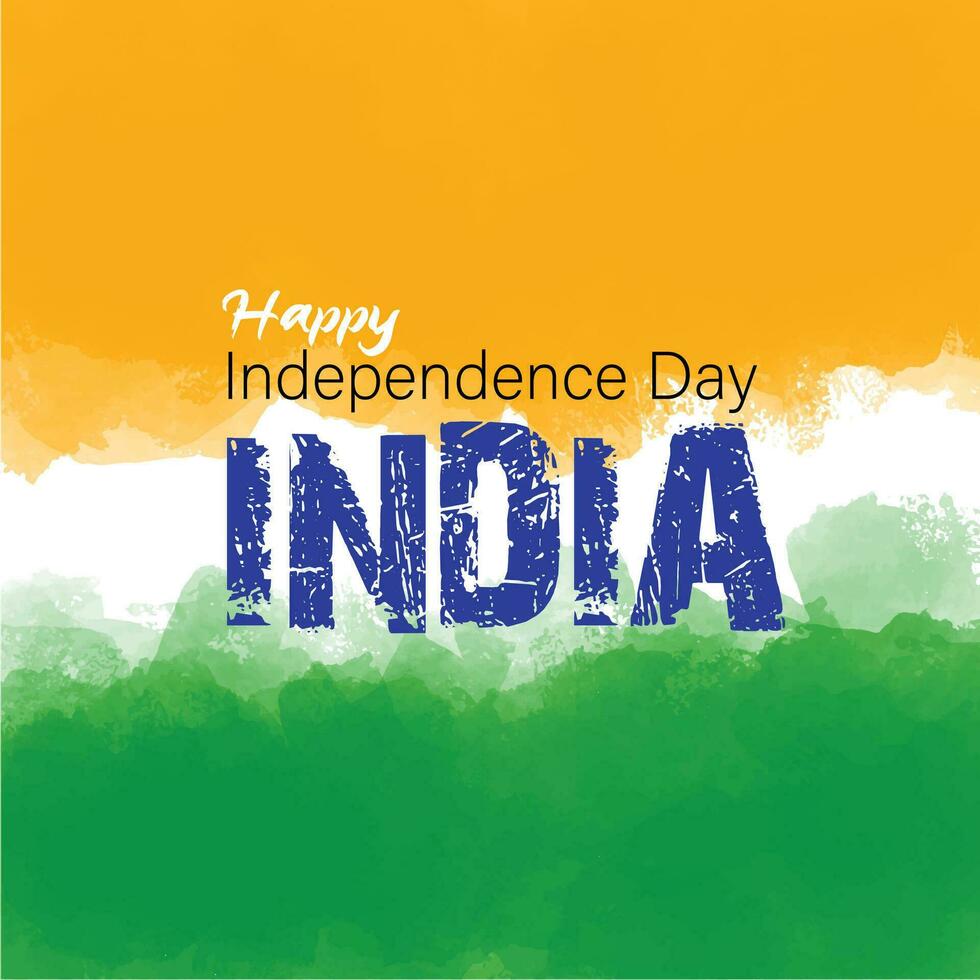 Happy Independence Day India. Text Watercolor Background vector