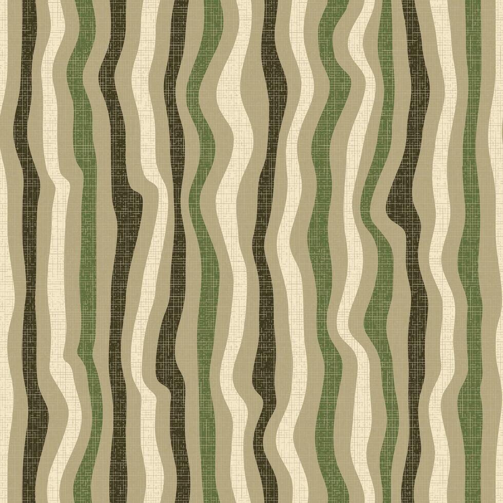 texturizado beige verde vector sin costura antecedentes con multicolor ondulado líneas