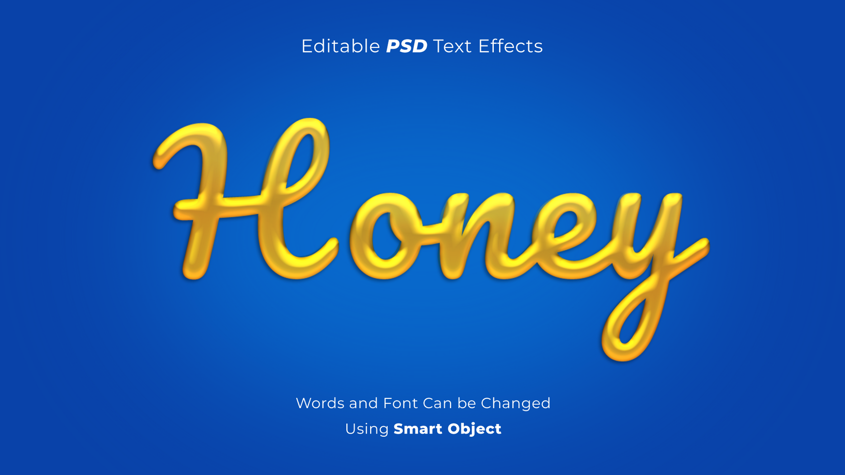 Editable glossy honey psd text effects