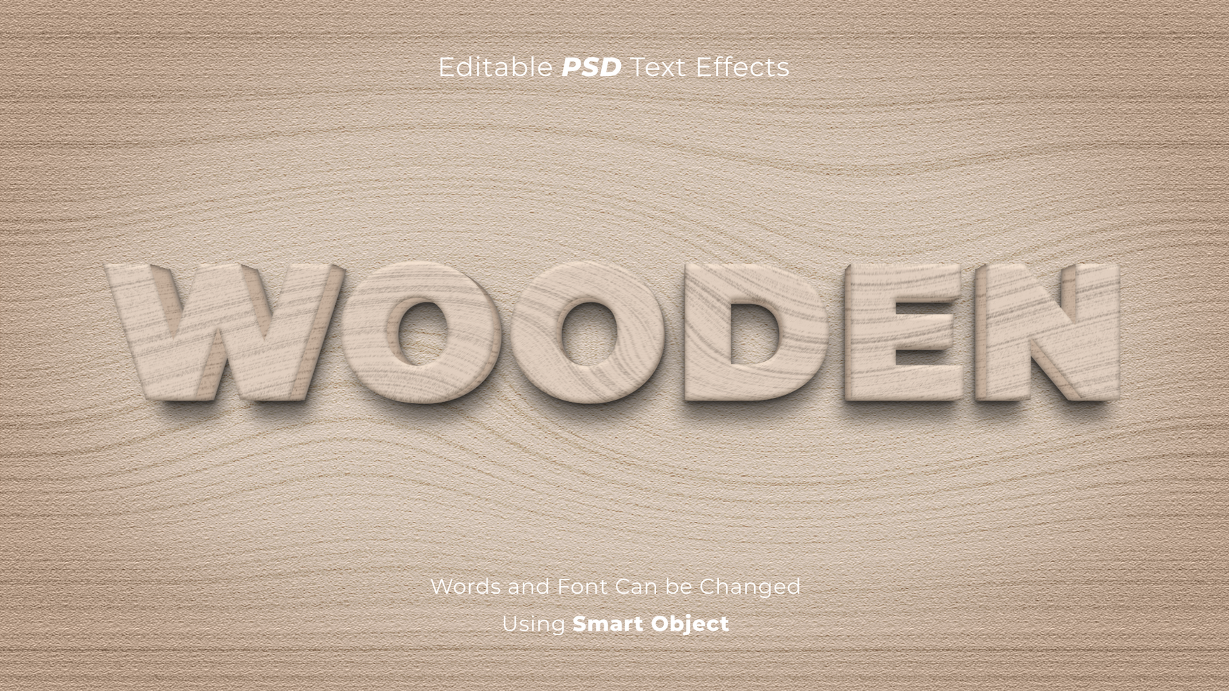 editable 3d de madera psd texto efecto