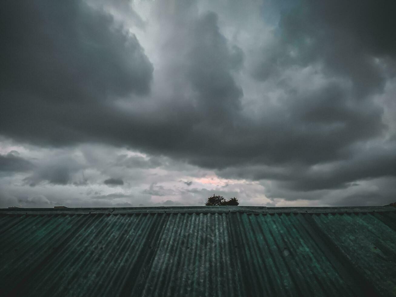 Stormy sky with dramatic clouds. photo