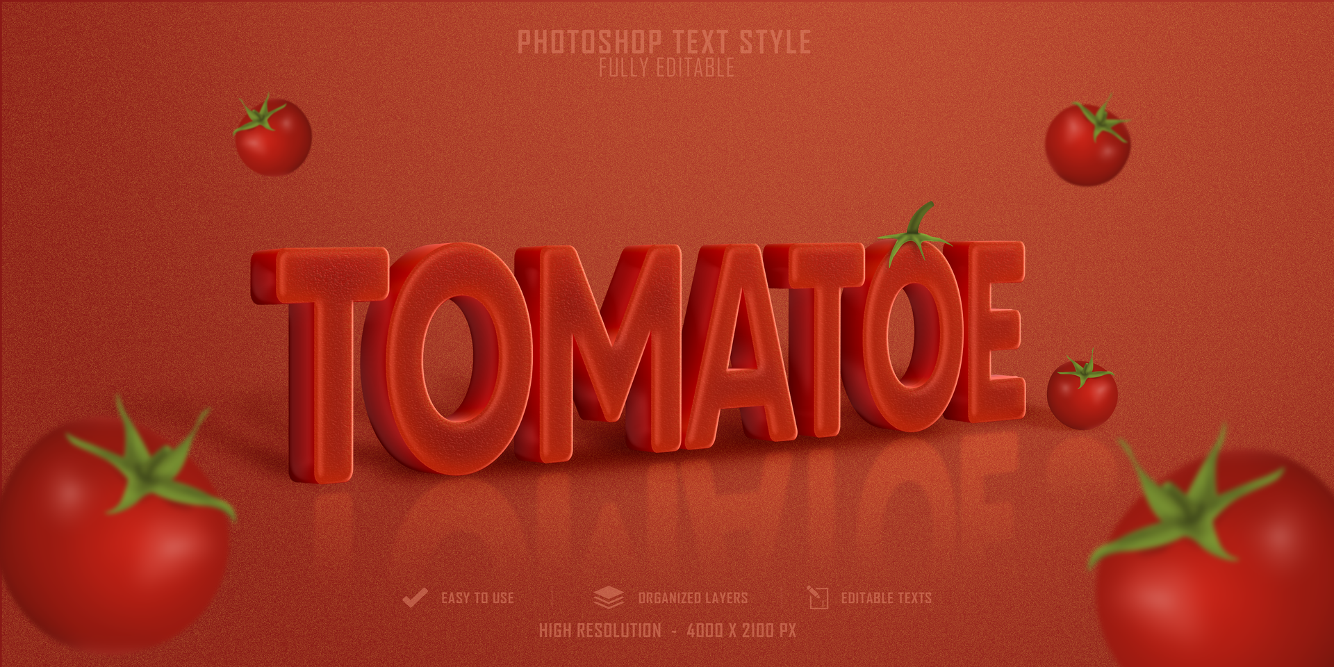 3D Text Effect. Natural and fresh vegetable concept, amazing taste psd