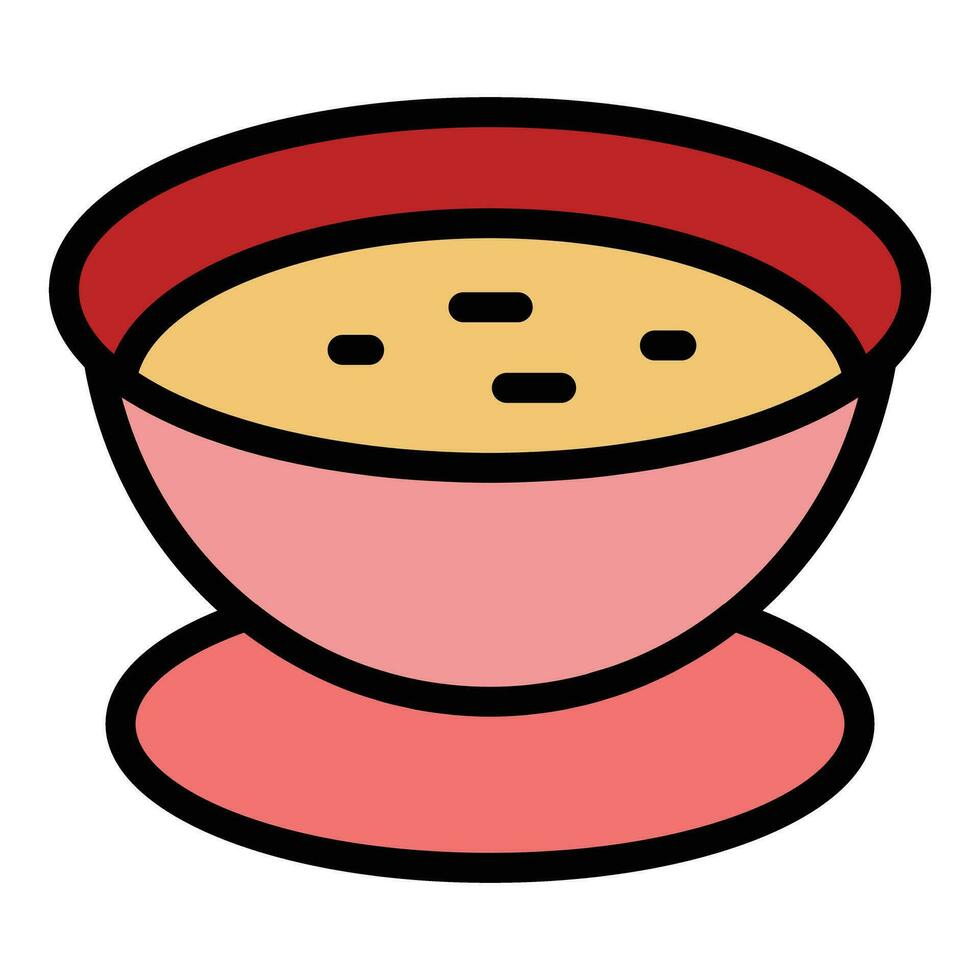 grueso crema sopa icono vector plano