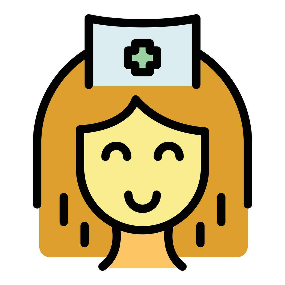 Doctor woman icon vector flat