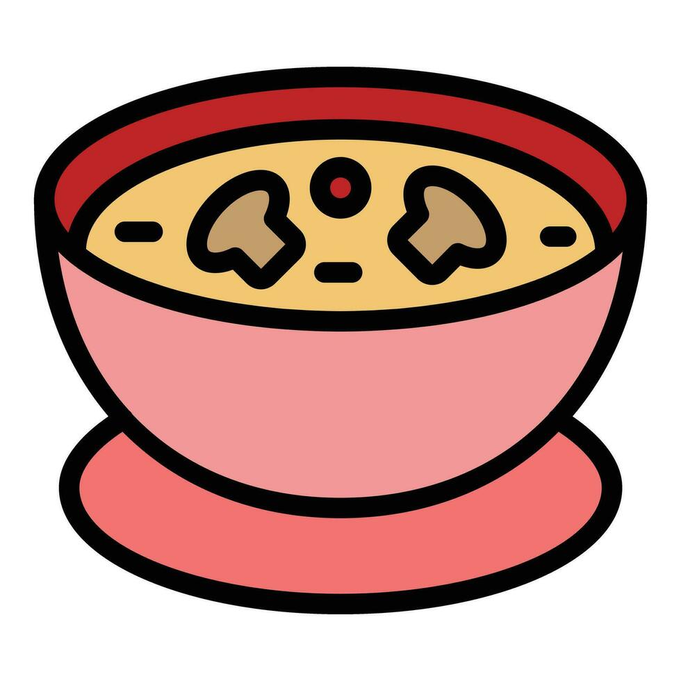 Mushroom cream soup icon vector flat