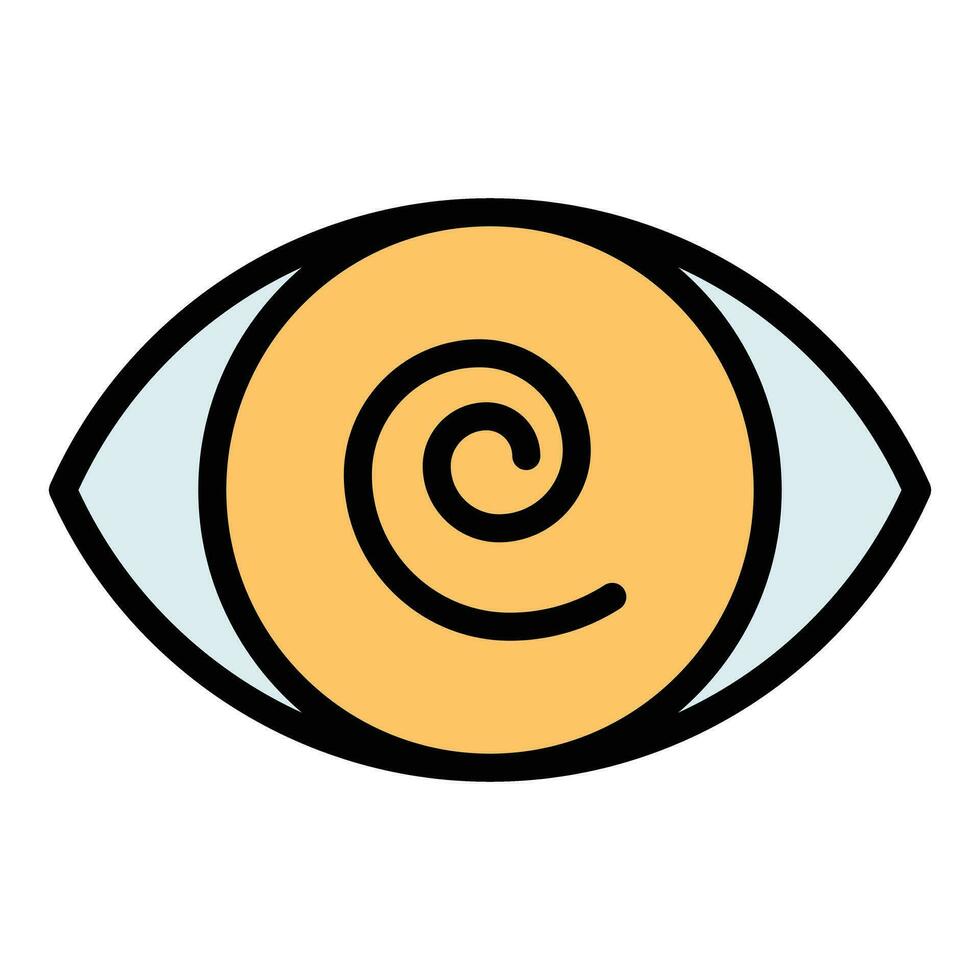Dizzy eye icon vector flat