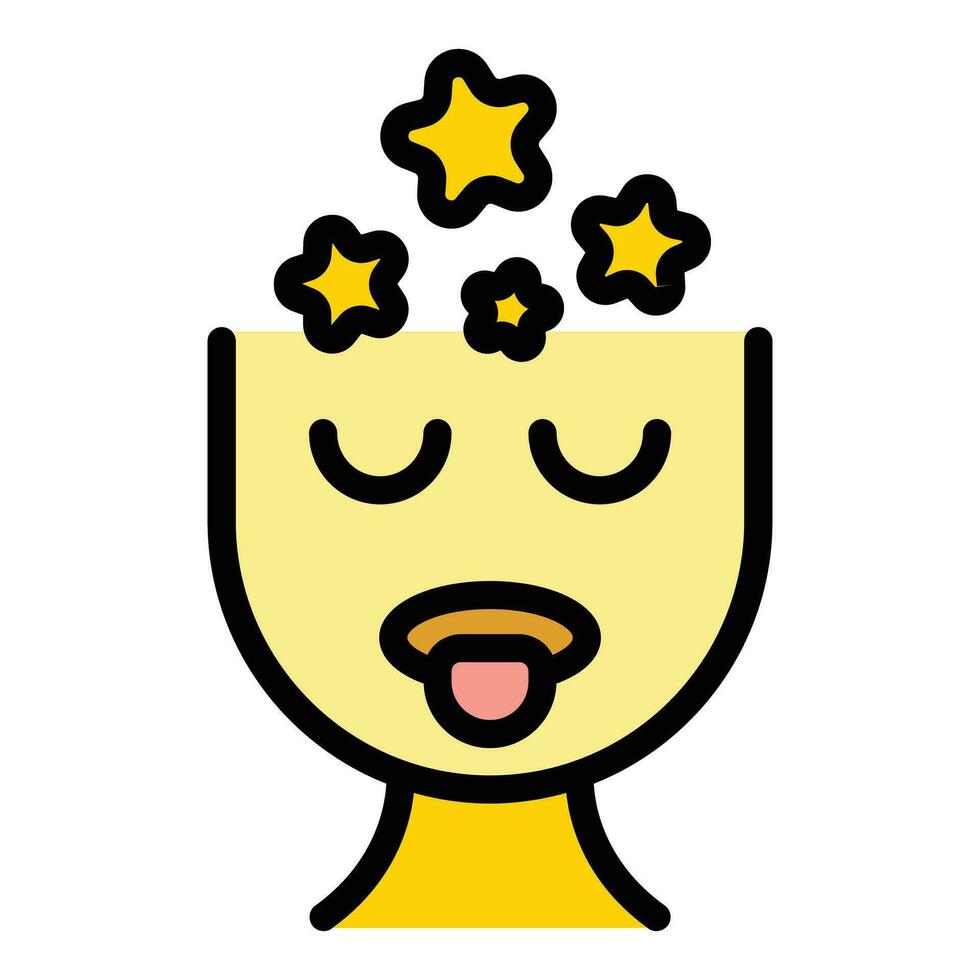 Dizziness burnout icon vector flat