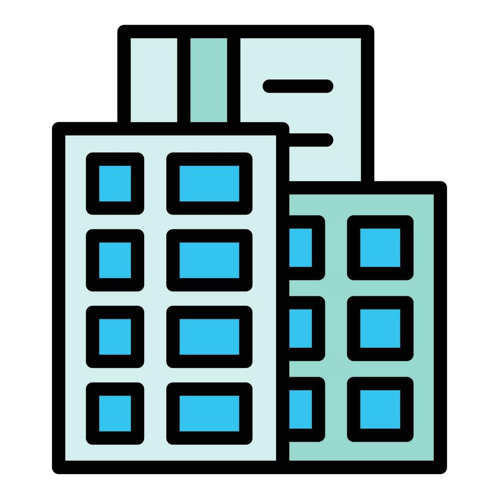 Multistory factory icon vector flat