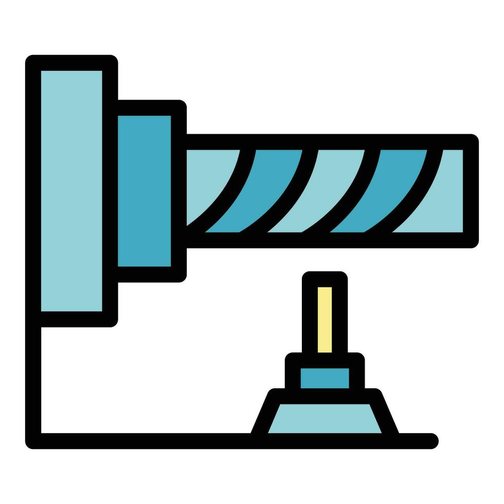 Cnc machine tool icon vector flat