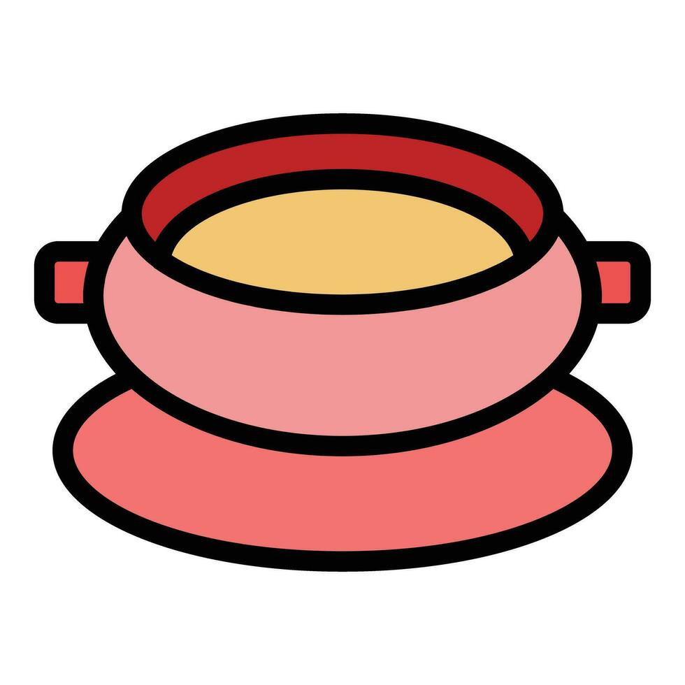 Home cream soup icon vector flat