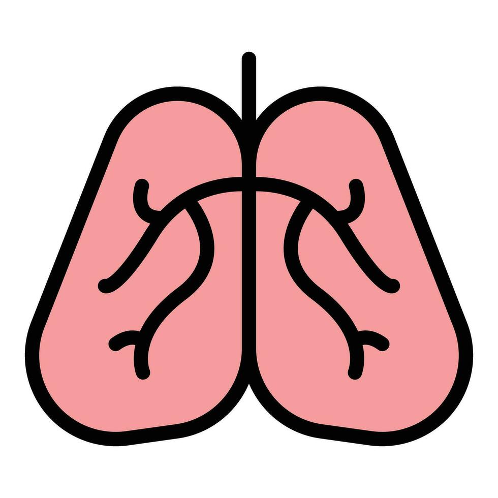 Human lungs icon vector flat