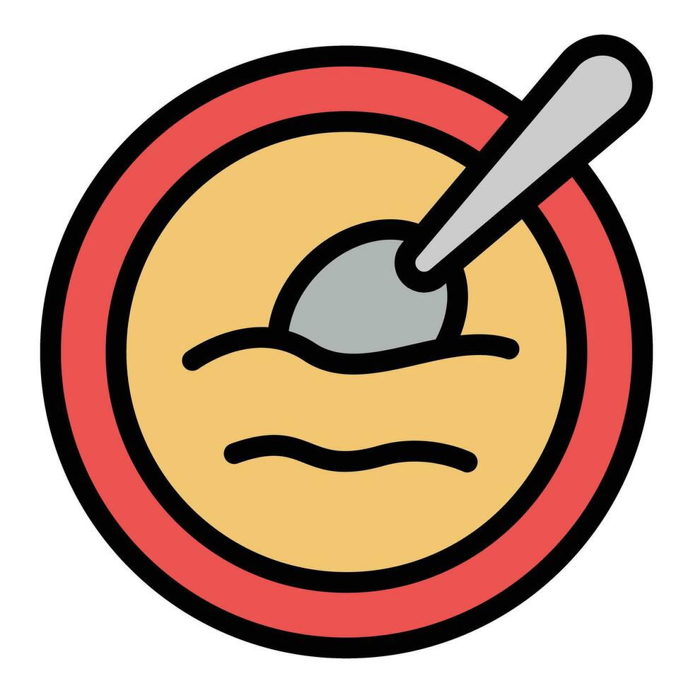 queso crema sopa icono vector plano