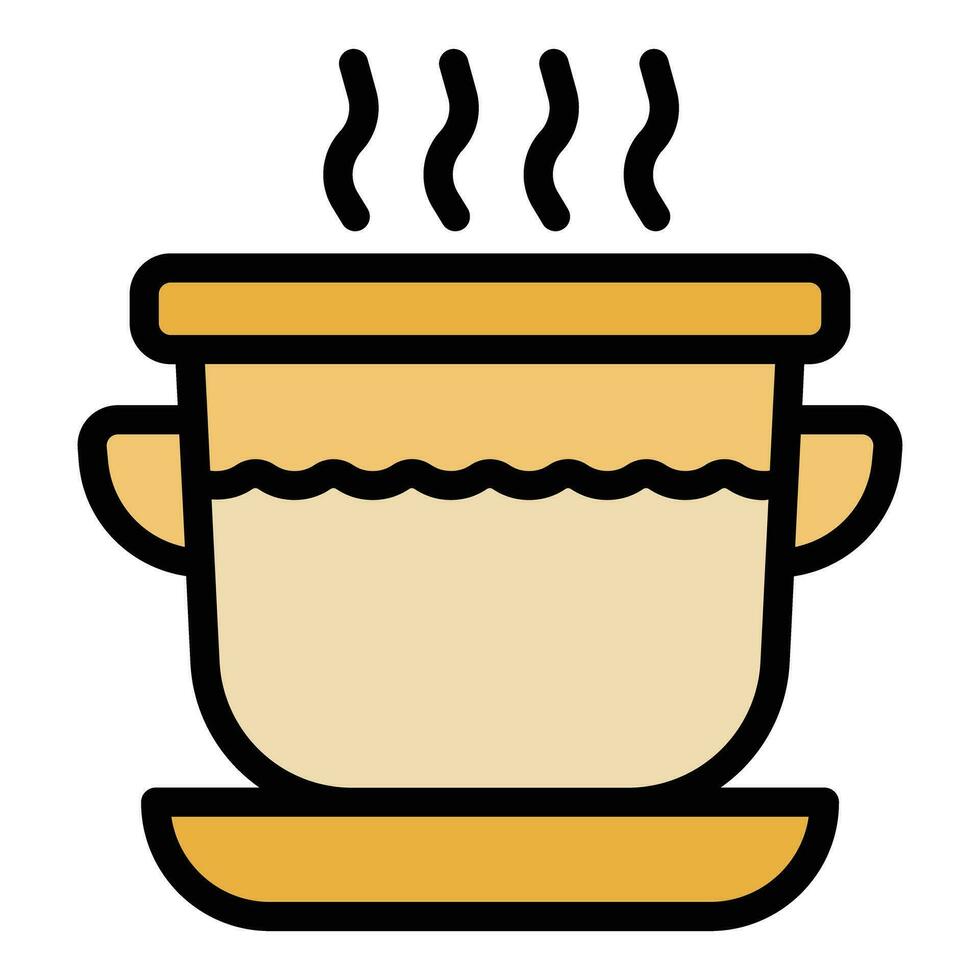 Fresh cream soup icon vector flat