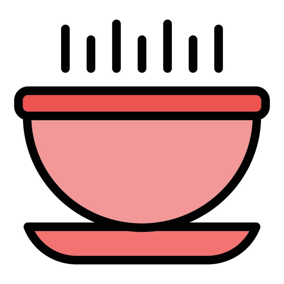 Warm cream soup icon vector flat