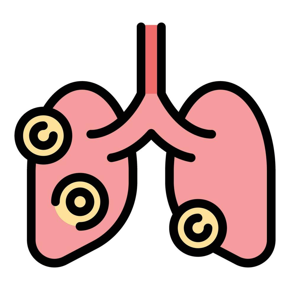 Asthma lungs icon vector flat