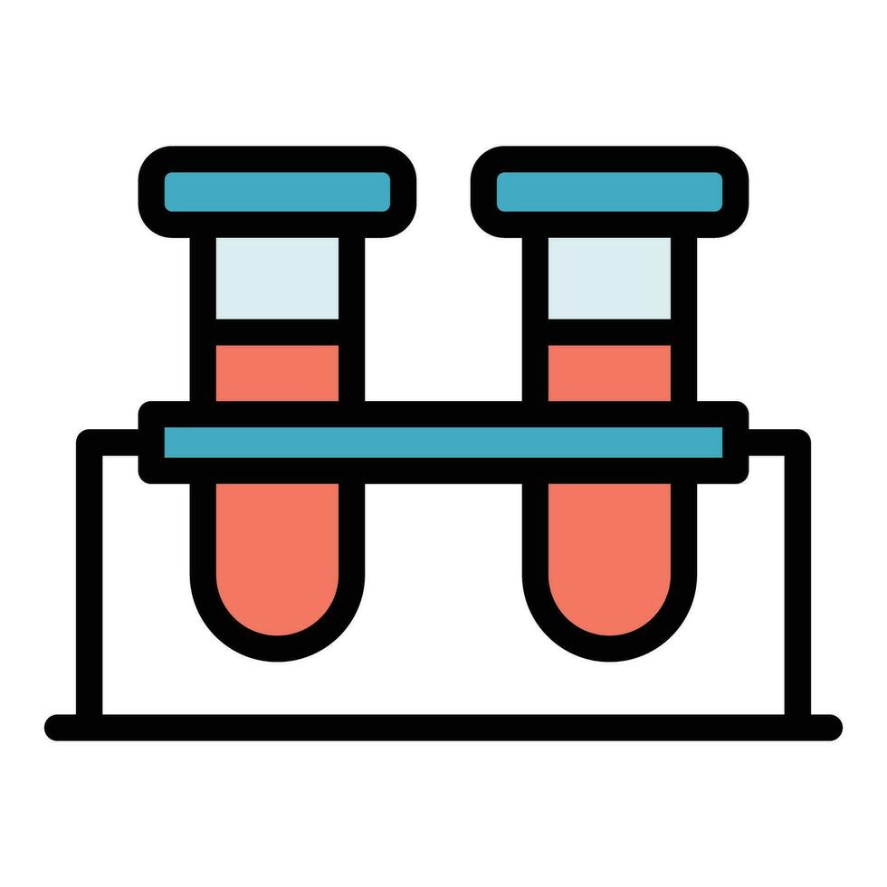 Clinical test tube icon vector flat