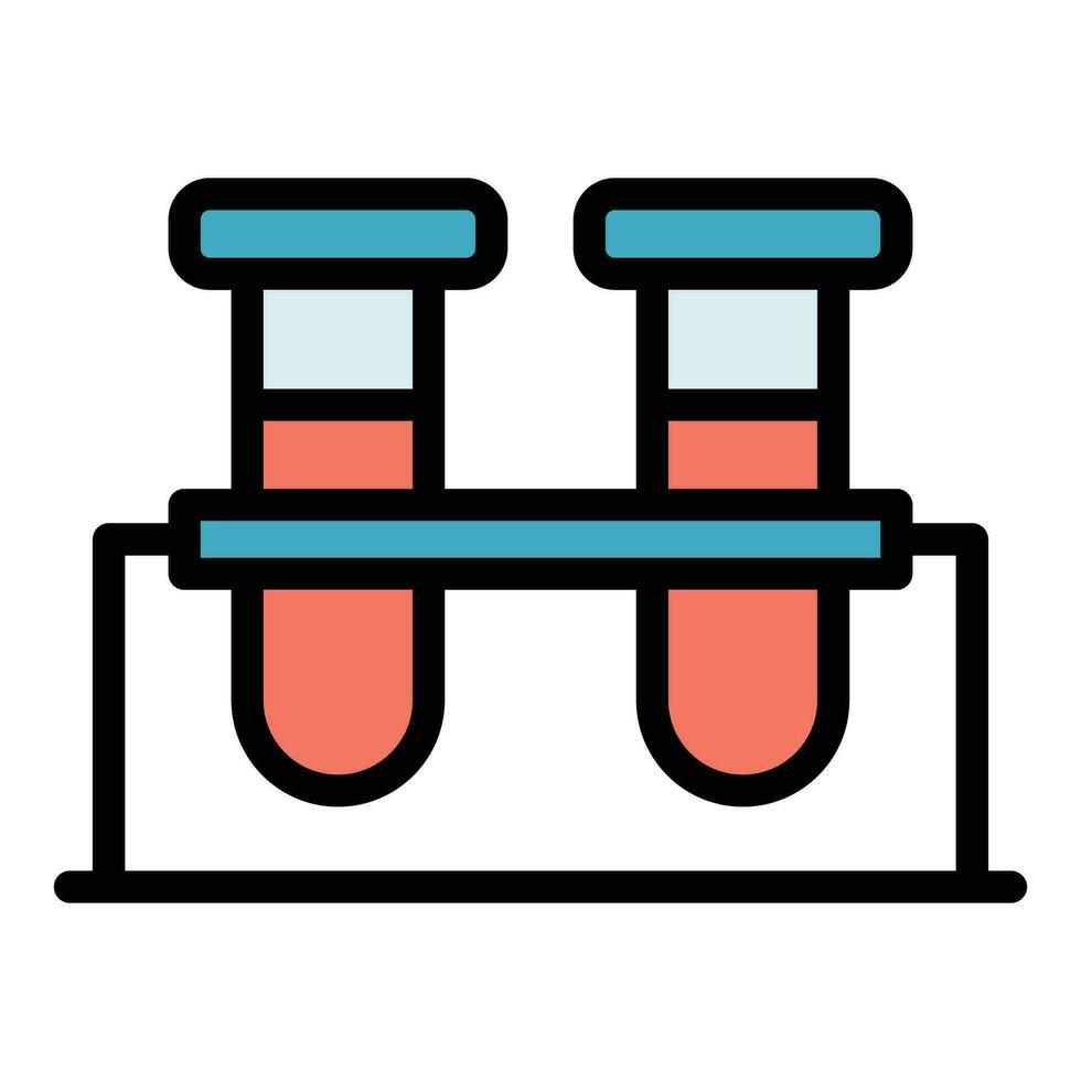 Clinical test tube icon vector flat