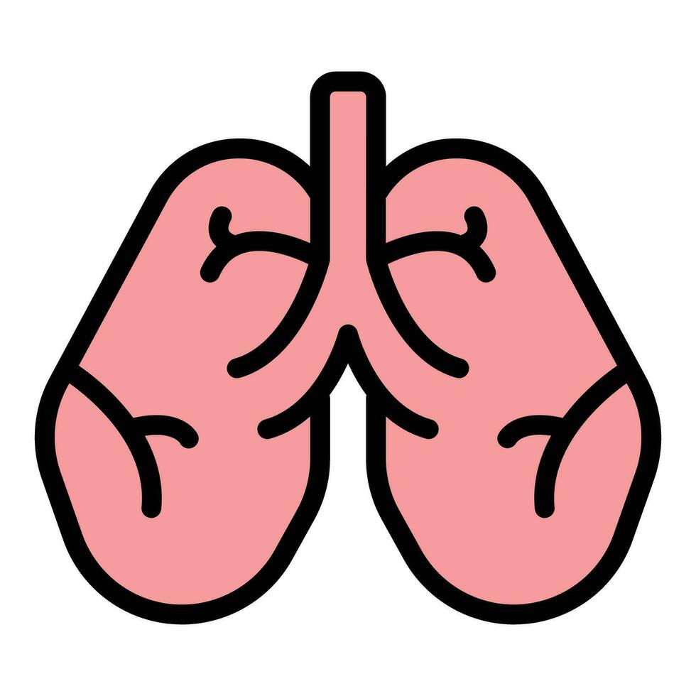 Hospital medicine lungs icon vector flat