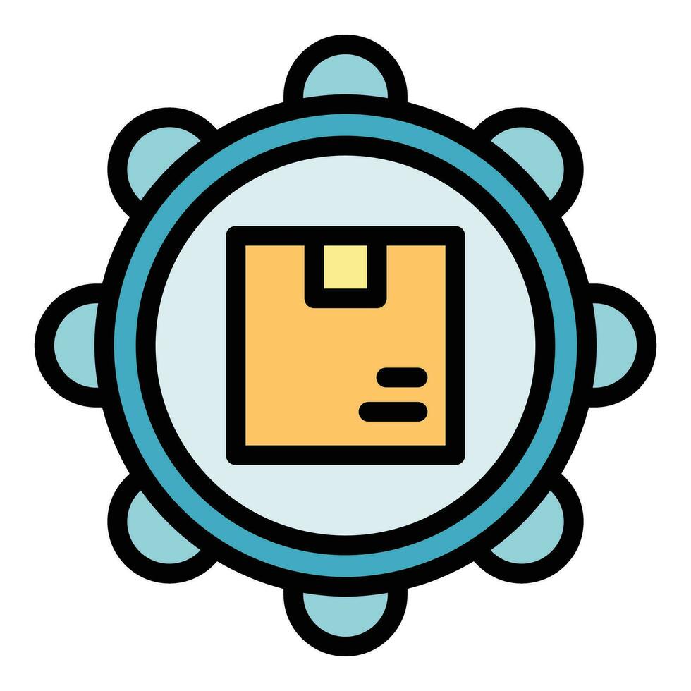 Automated packing icon vector flat