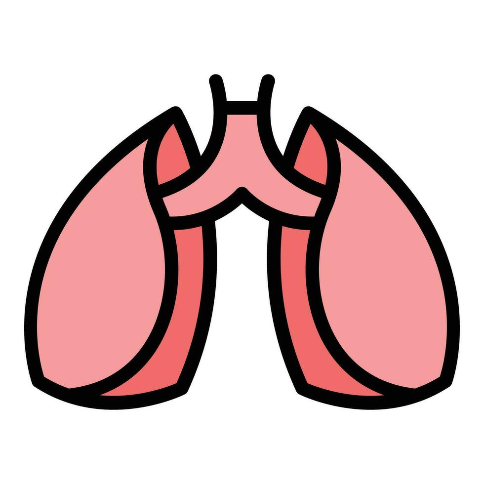 Patient lungs icon vector flat