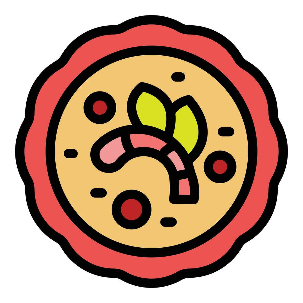 Shrimp cream soup icon vector flat