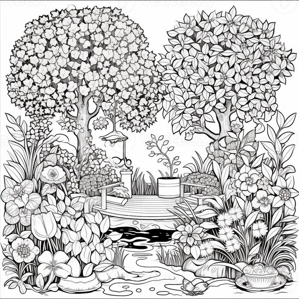 Garden Coloring Pages 26605022 Stock Photo at Vecteezy Garden Coloring Pages 26605022 Stock Photo at Vecteezy