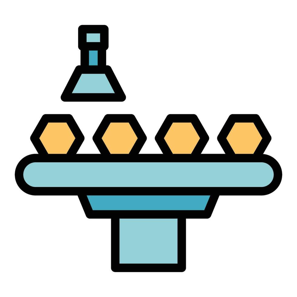 Smart conveyor icon vector flat