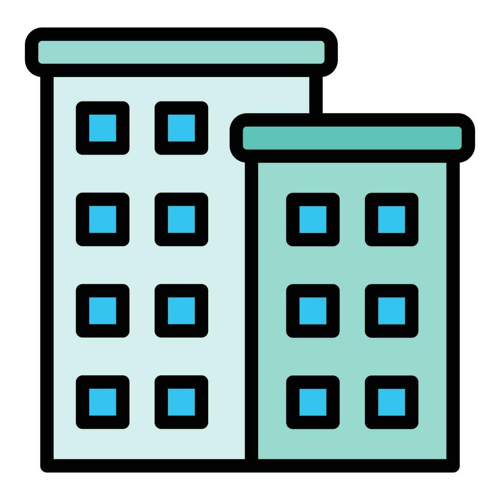 Multistory map icon vector flat