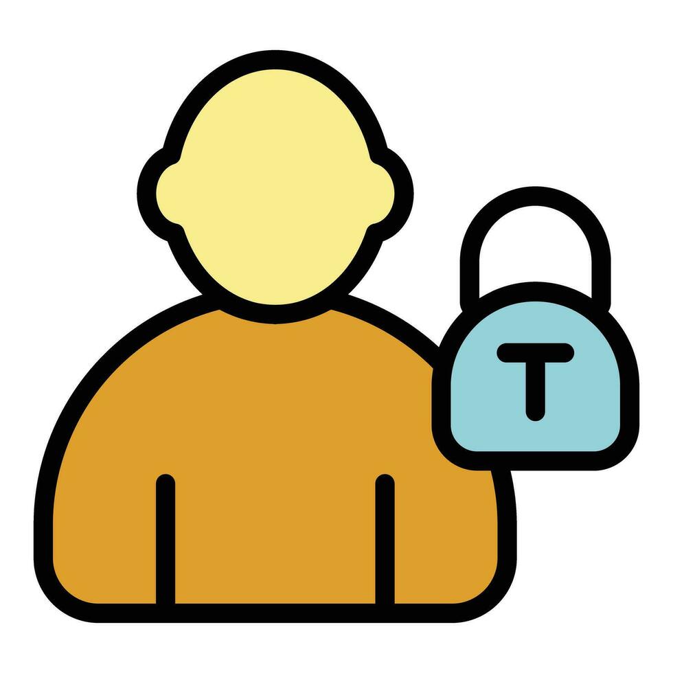 Lock theft icon vector flat