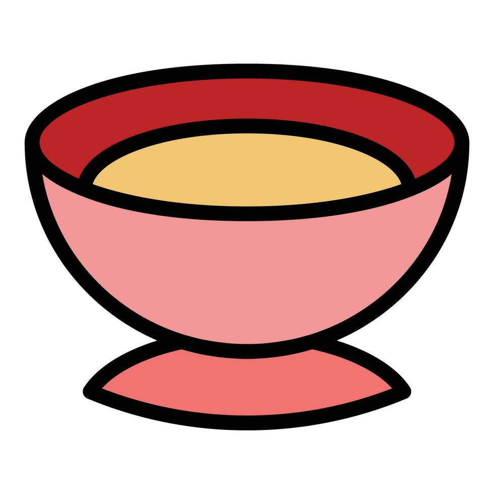 Pea cream soup icon vector flat