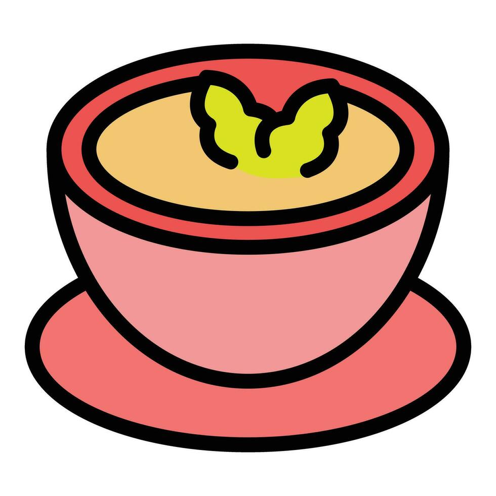 Potato cream soup icon vector flat