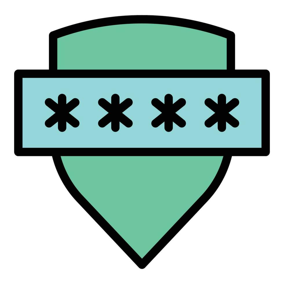 Password shield icon vector flat