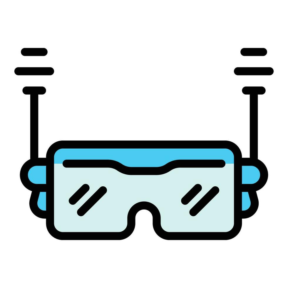 Wireless vr glasses icon vector flat