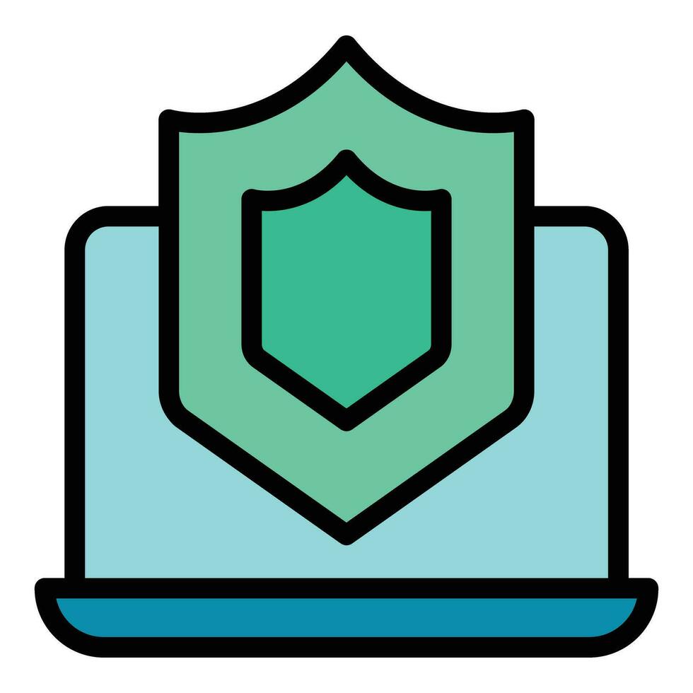 Computer defence icon vector flat