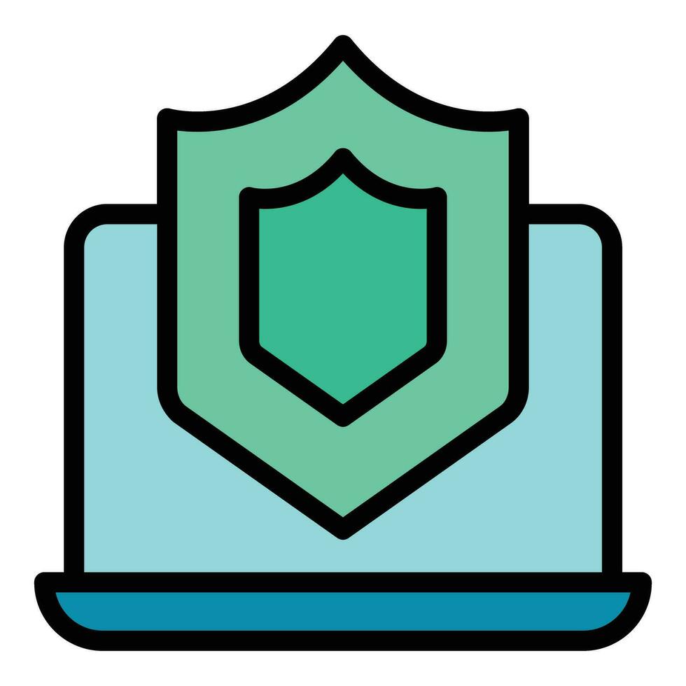 Computer defence icon vector flat