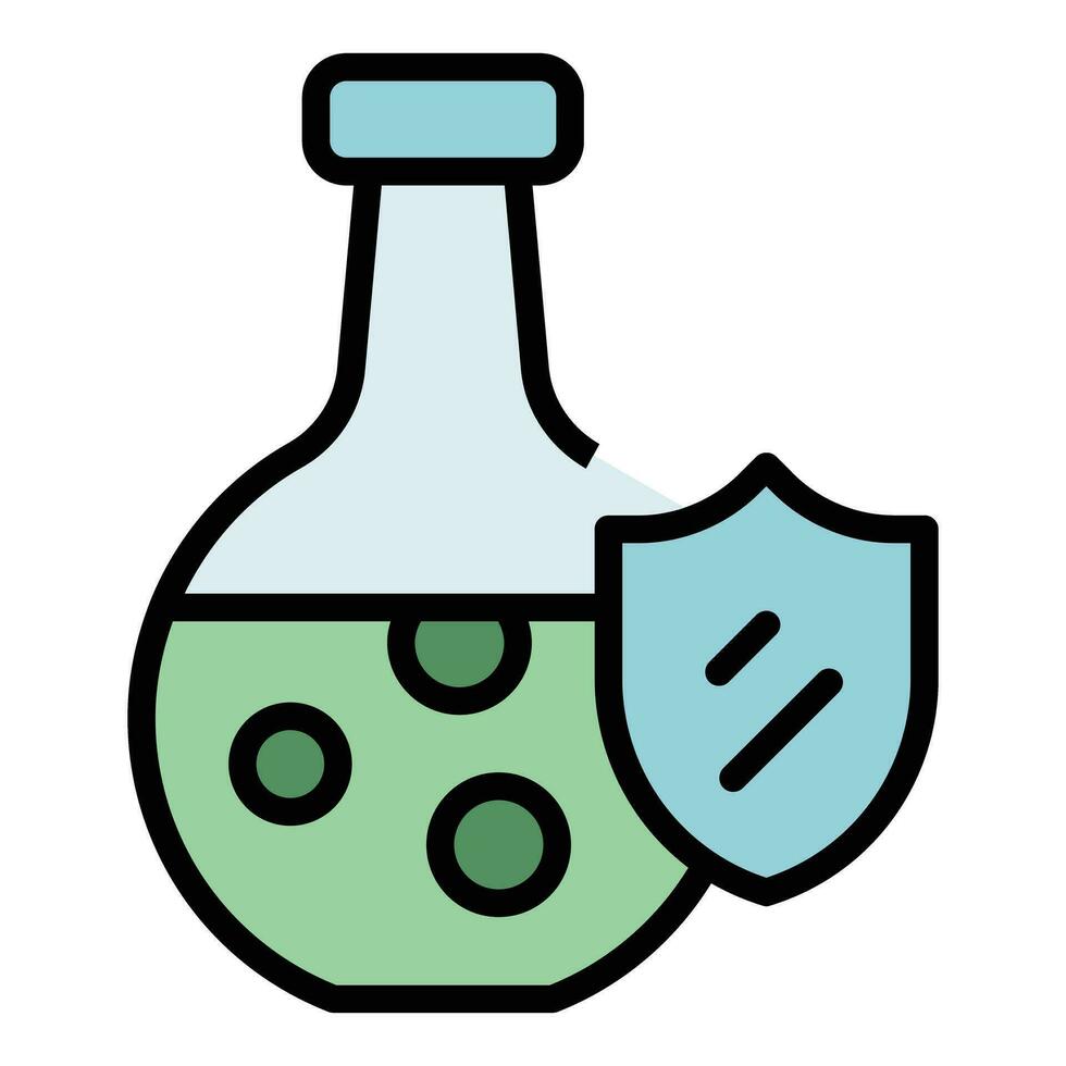 Shield flask icon vector flat