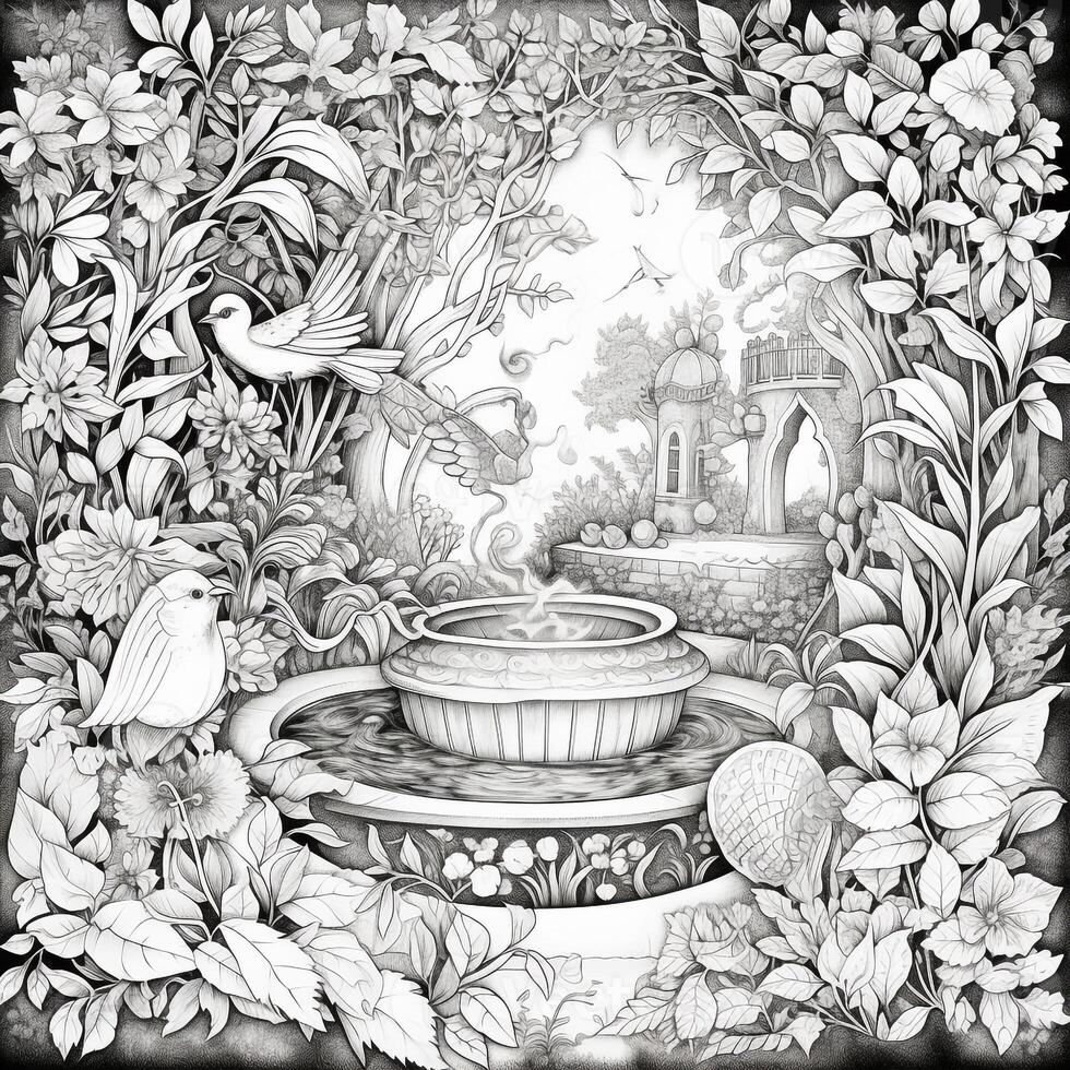 Garden Coloring Pages 26606007 Stock Photo at Vecteezy