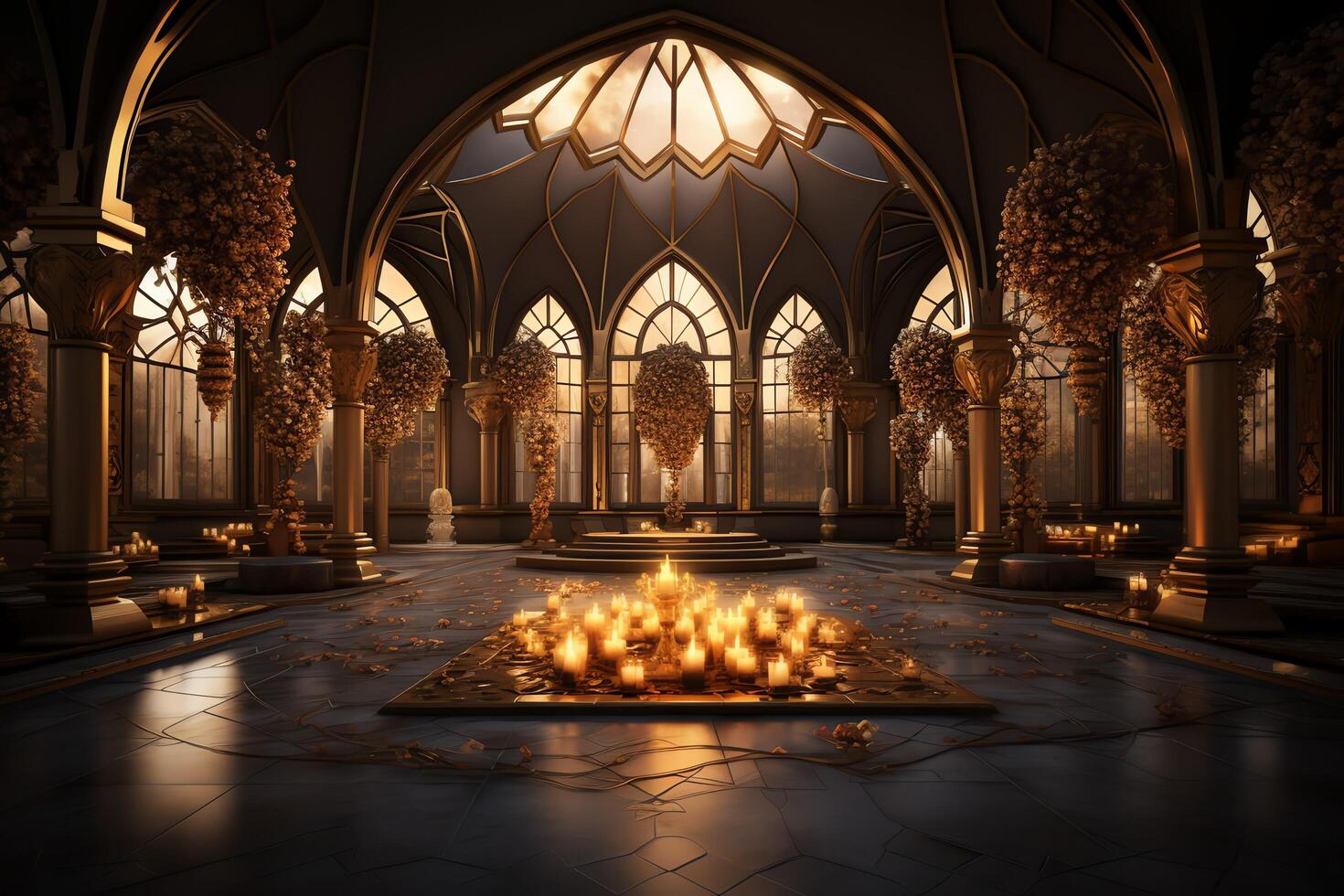 Awesome buildings of mosque in ramadan vibes. Ramadan kareem eid mubarak islamic mosque concept by photo