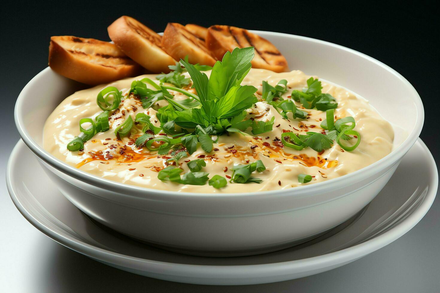 A delicious chicken soup food with vegetables in a bowl. Winter food and high protein soup meal concept by AI Generated photo
