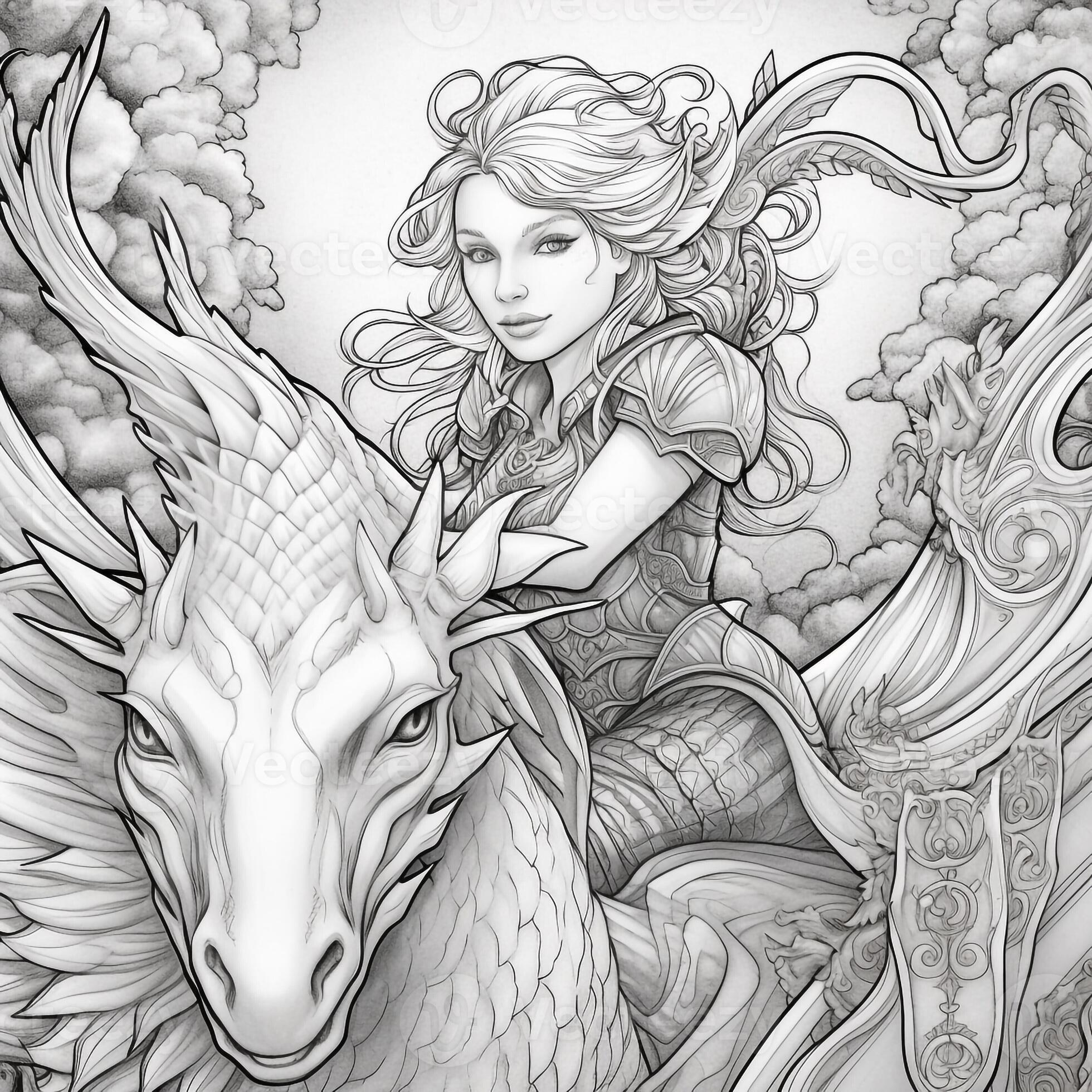 Embark on a Magical Journey with - Fantasy Coloring Pages For Adults Photo