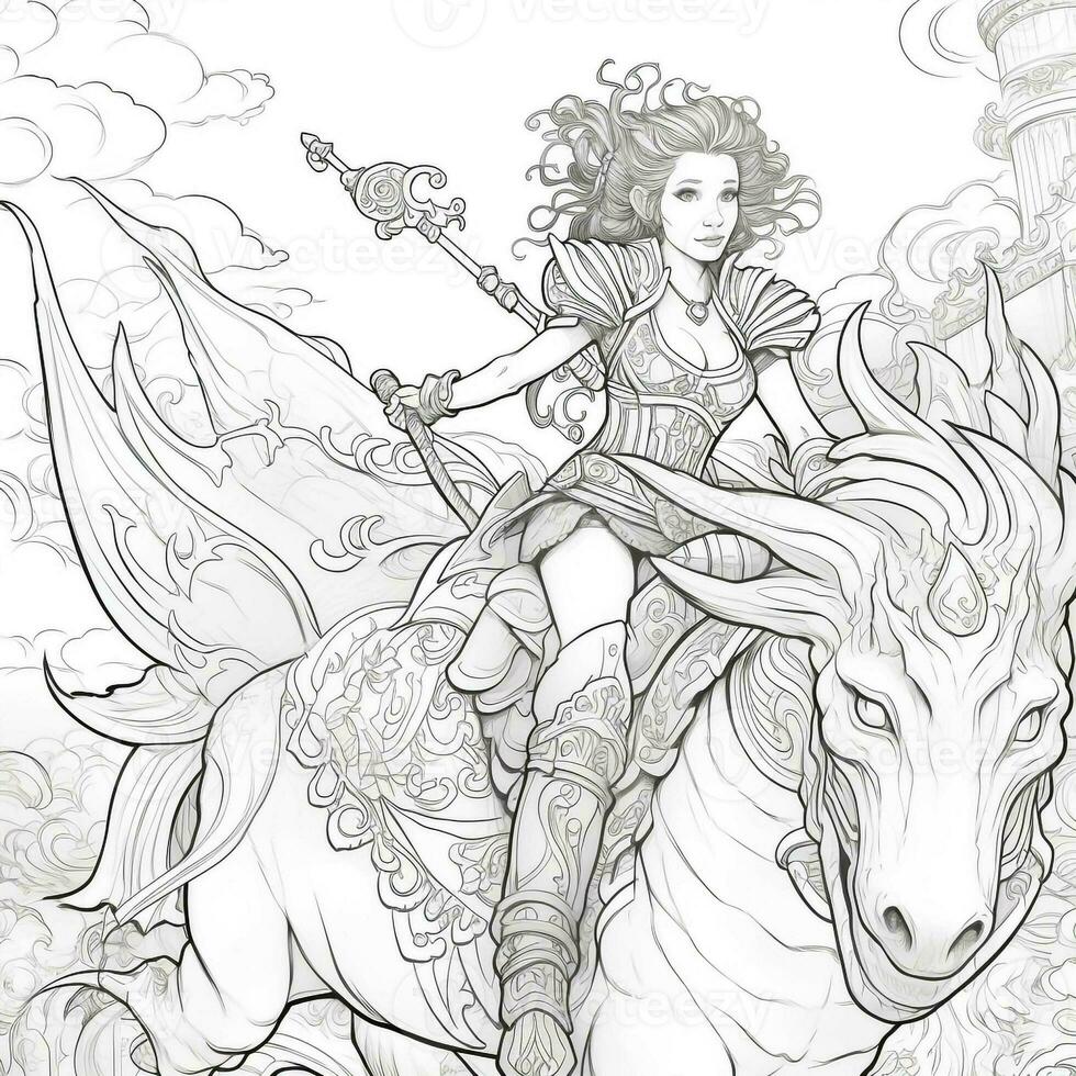 Fantasy Coloring Pages For Adults photo